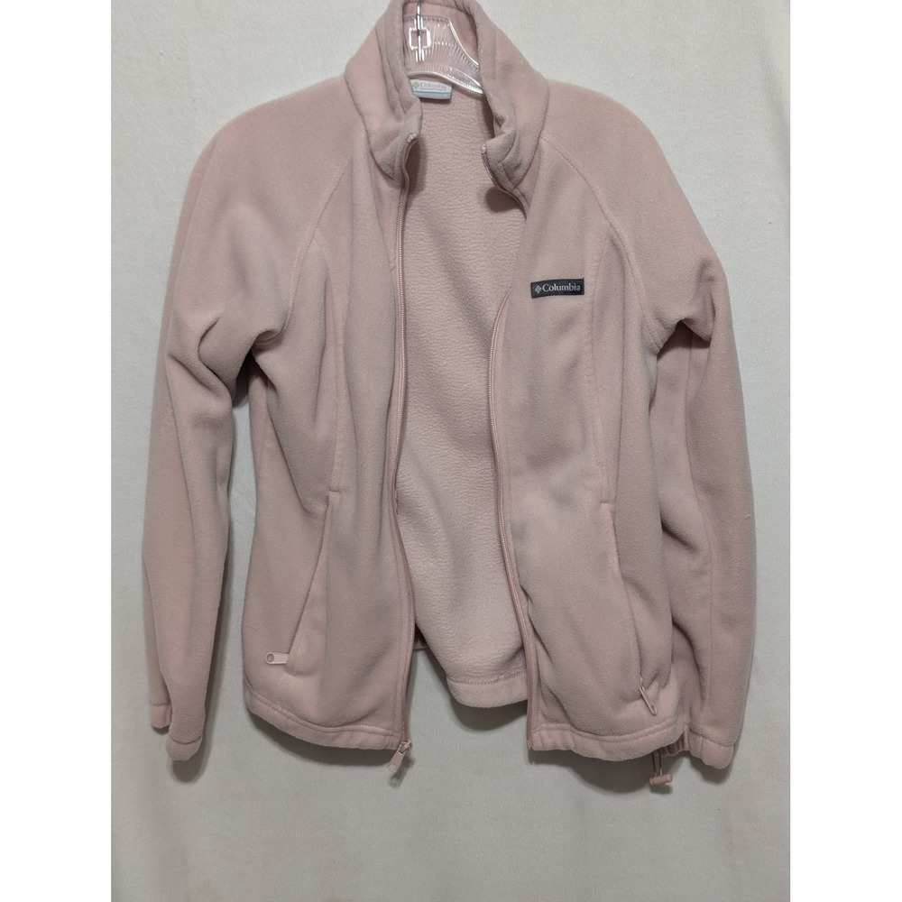 Columbia Benton Springs Fleece Jacket Womens Small Pink Full Zip Mock Neck Soft
